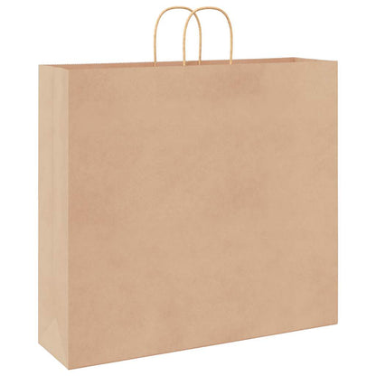 Paper Bags 250 pcs with Handles Brown 54x15x49 cm