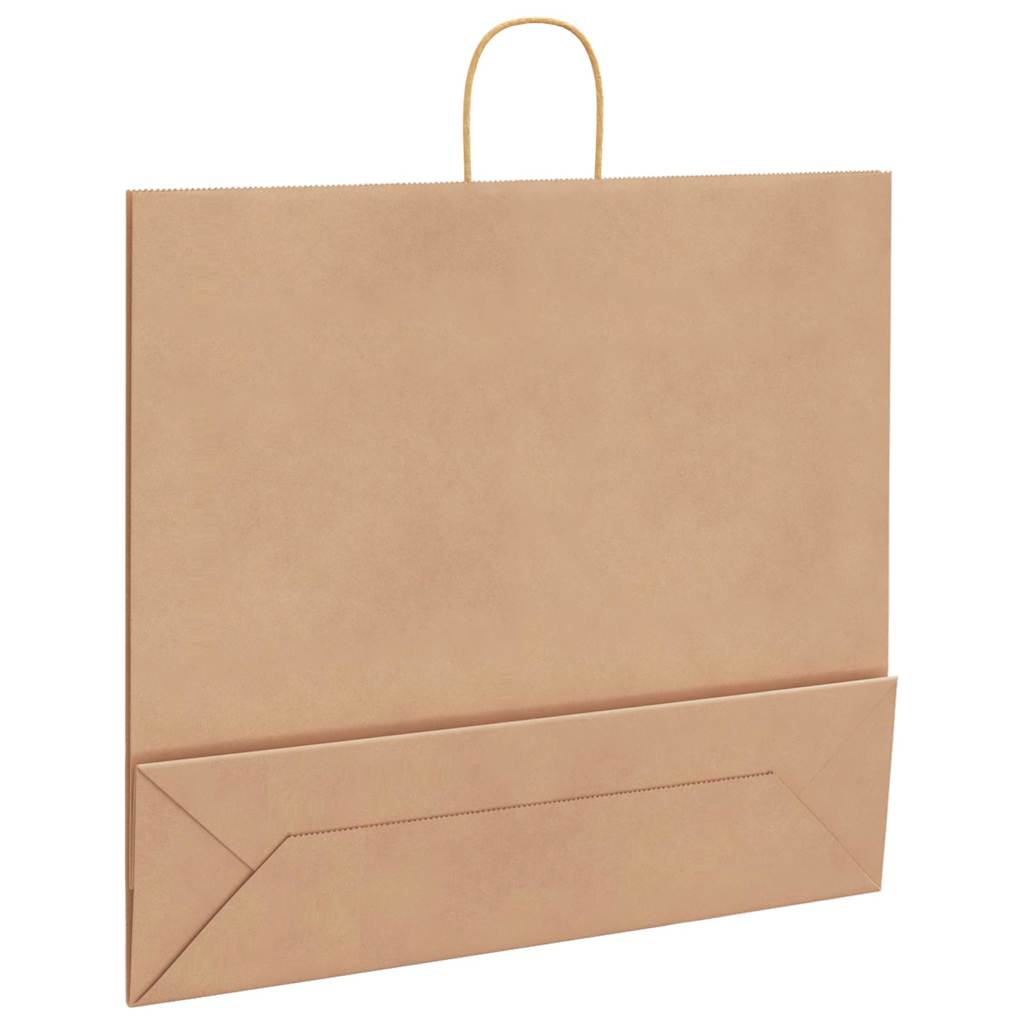 Paper Bags 250 pcs with Handles Brown 54x15x49 cm