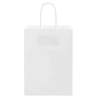 Paper Bags 50 pcs with Handles White 15x8x21 cm