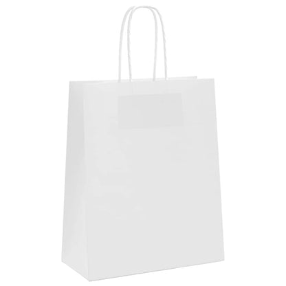 Paper Bags 50 pcs with Handles White 18x8x22 cm