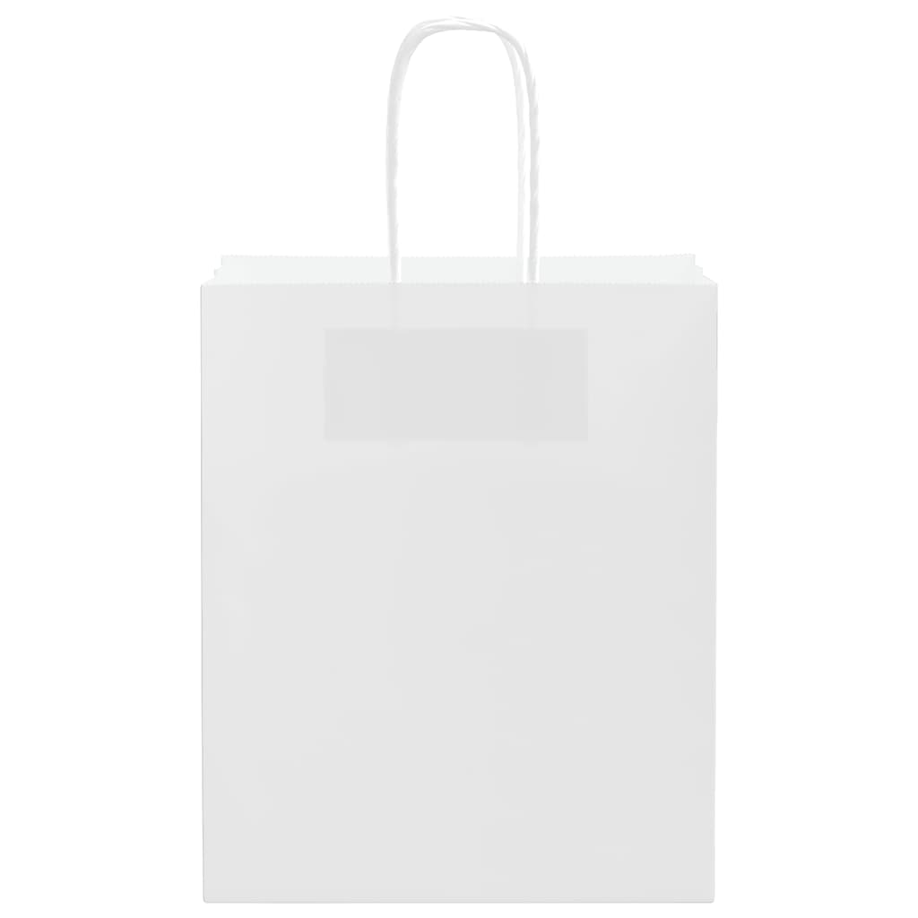 Paper Bags 50 pcs with Handles White 18x8x22 cm