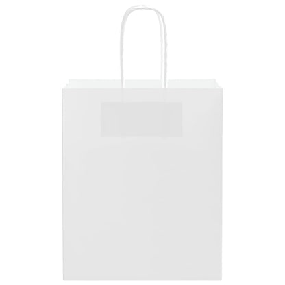 Paper Bags 50 pcs with Handles White 18x8x22 cm
