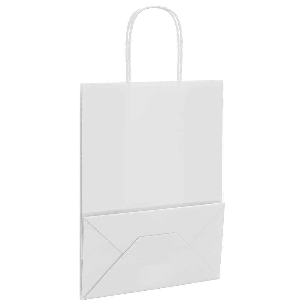 Paper Bags 50 pcs with Handles White 21x11x28 cm