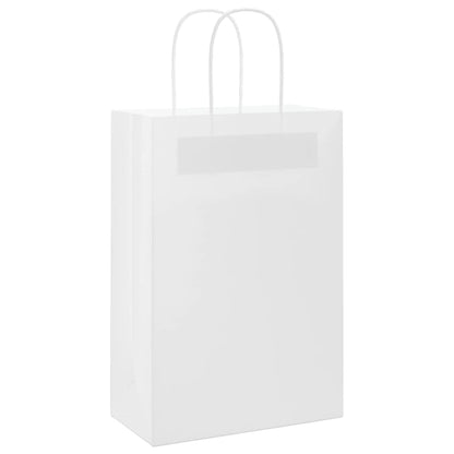 Paper Bags 50 pcs with Handles White 21x11x31 cm