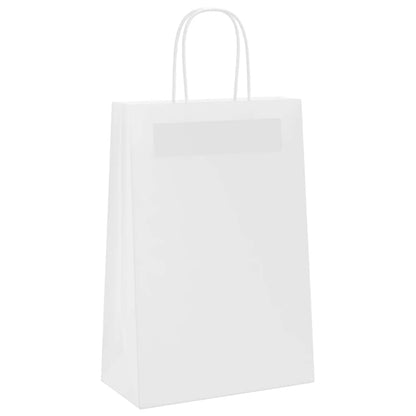 Paper Bags 50 pcs with Handles White 21x11x31 cm
