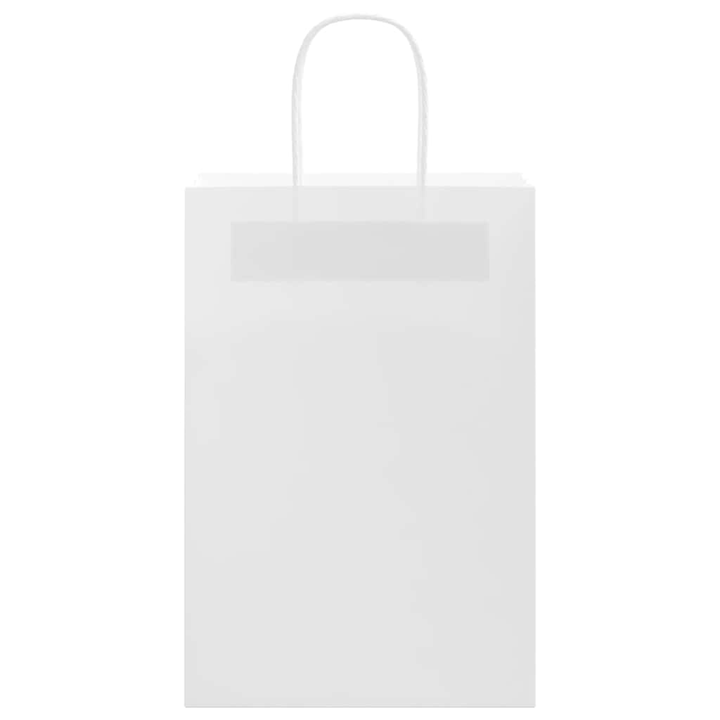 Paper Bags 50 pcs with Handles White 21x11x31 cm