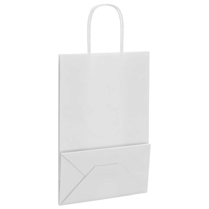 Paper Bags 50 pcs with Handles White 21x11x31 cm