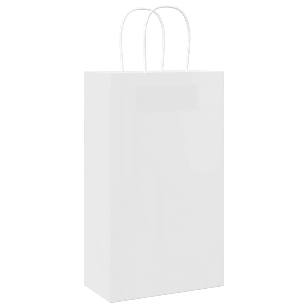 Paper Bags 50 pcs with Handles White 21x11x36 cm