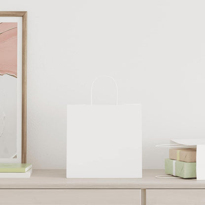 Paper Bags 50 pcs with Handles White 26x17x25 cm