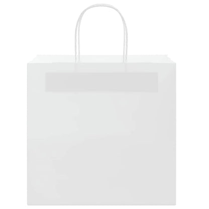 Paper Bags 50 pcs with Handles White 26x17x25 cm