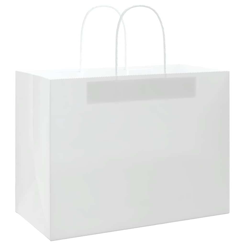 Paper Bags 50 pcs with Handles White 32x17x25 cm