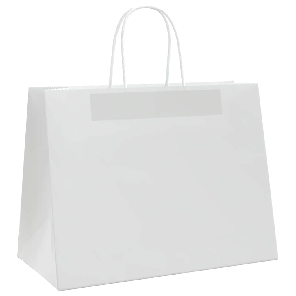Paper Bags 50 pcs with Handles White 32x17x25 cm
