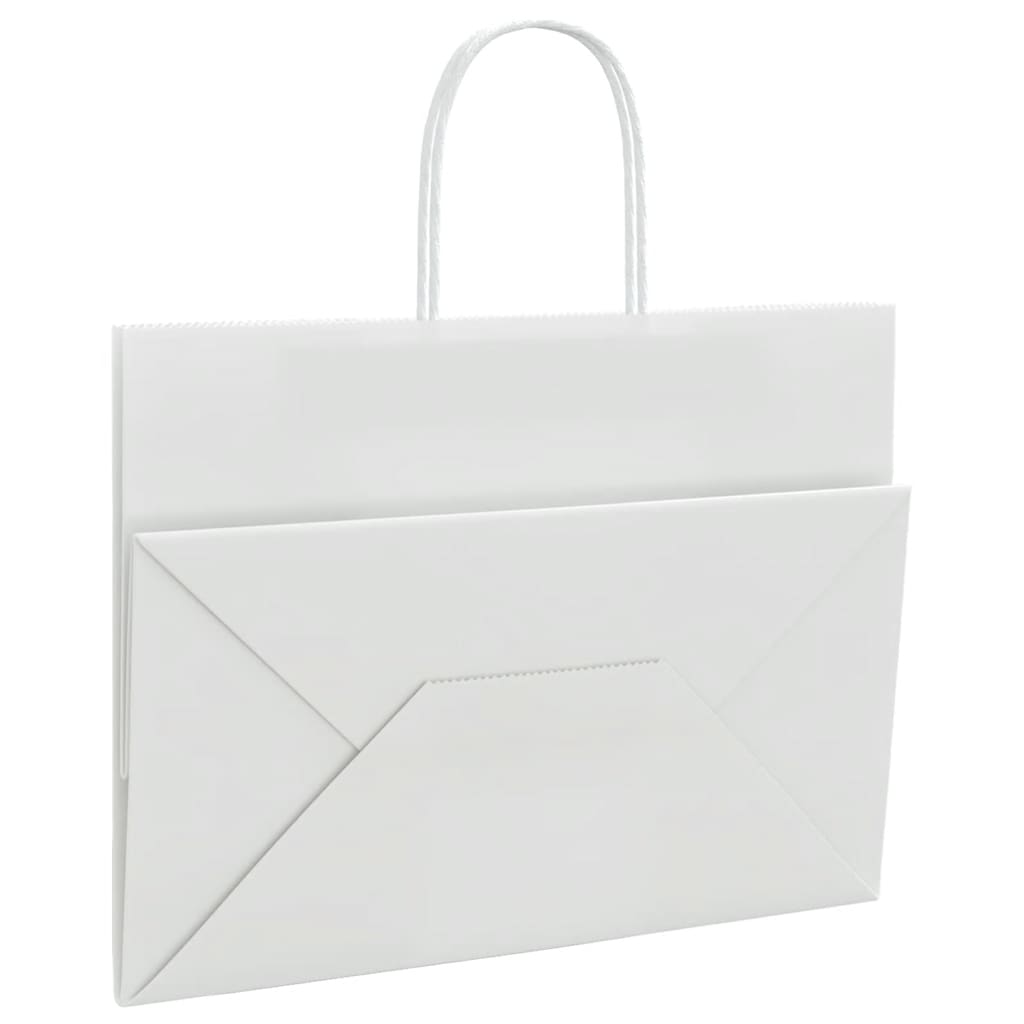 Paper Bags 50 pcs with Handles White 32x17x25 cm
