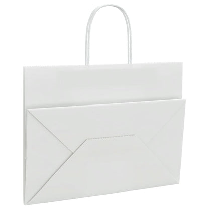 Paper Bags 50 pcs with Handles White 32x17x25 cm