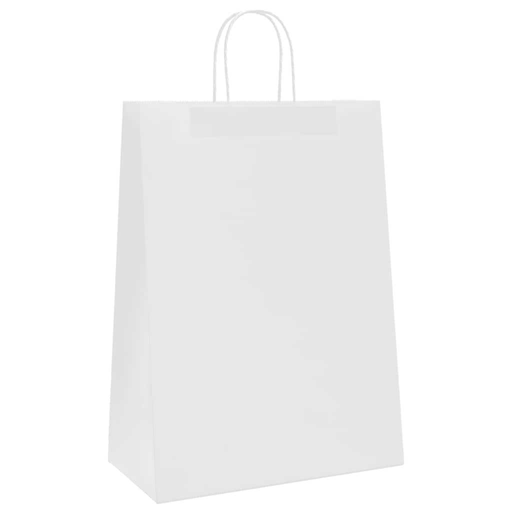 Paper Bags 50 pcs with Handles White 32x17x44 cm