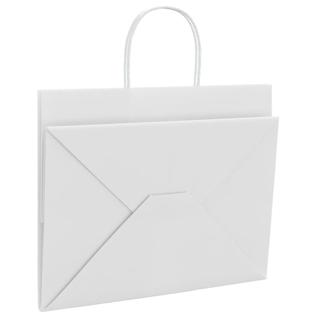 Paper Bags 50 pcs with Handles White 32x22x24 cm