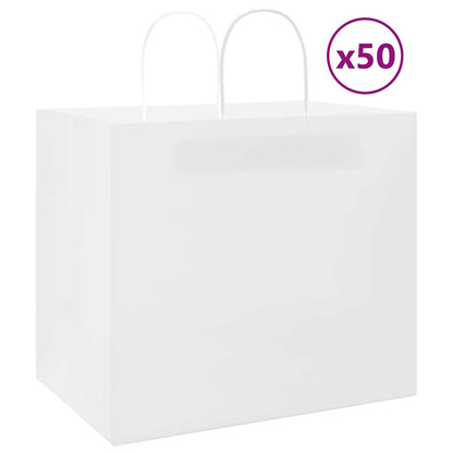 Paper Bags 50 pcs with Handles White 32x22x28 cm