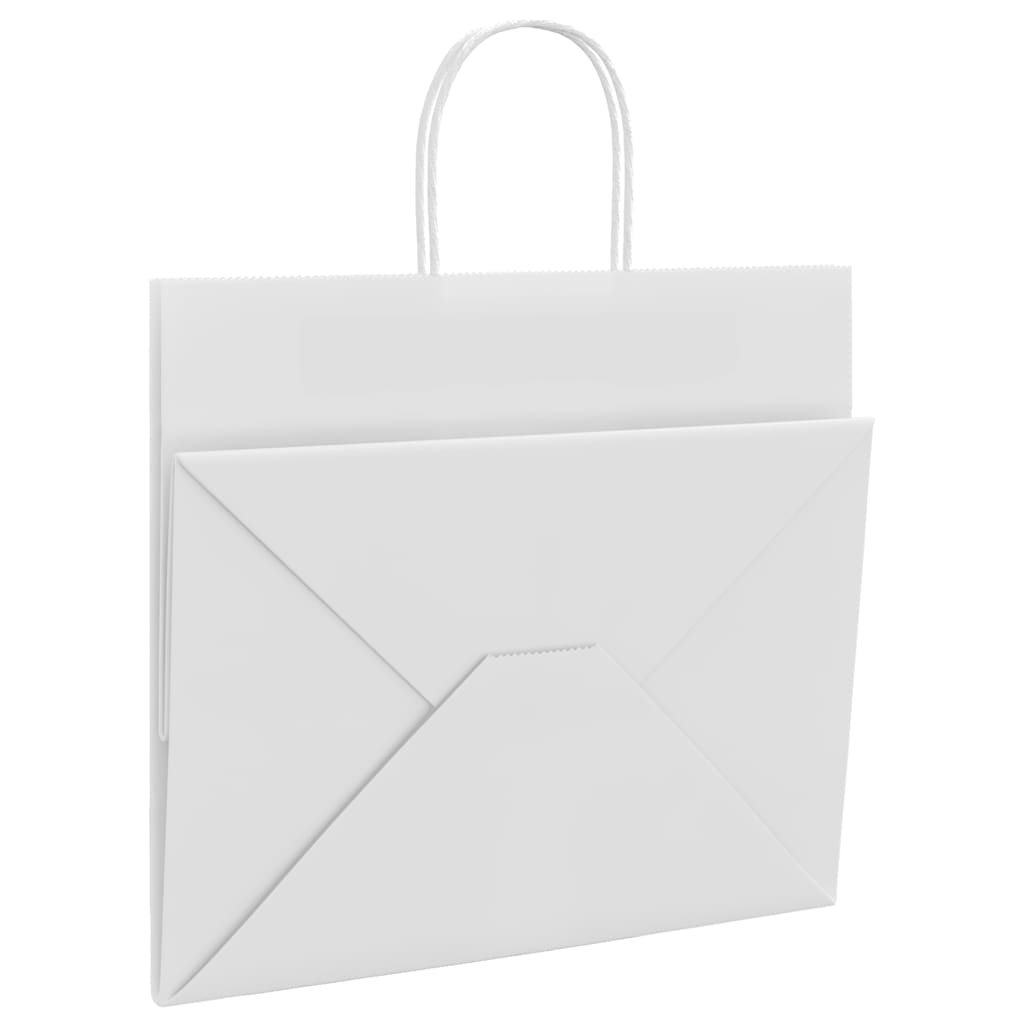 Paper Bags 50 pcs with Handles White 32x22x28 cm