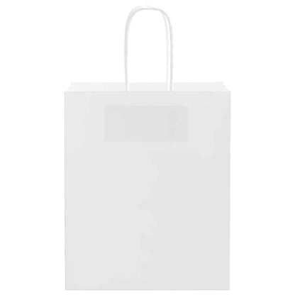 Paper Bags 250 pcs with Handles White 18x8x22 cm