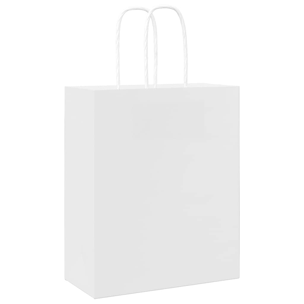 Paper Bags 250 pcs with Handles White 18x8x22 cm