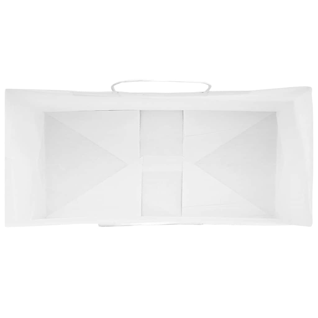 Paper Bags 250 pcs with Handles White 18x8x22 cm