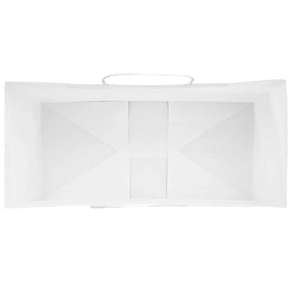 Paper Bags 250 pcs with Handles White 18x8x22 cm