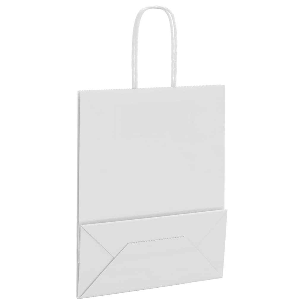 Paper Bags 250 pcs with Handles White 18x8x22 cm