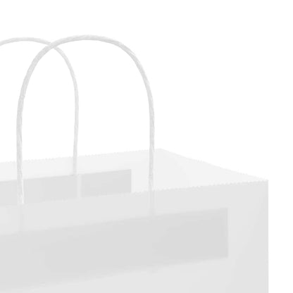 Paper Bags 250 pcs with Handles White 18x8x22 cm
