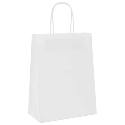Paper Bags 250 pcs with Handles White 21x11x28 cm