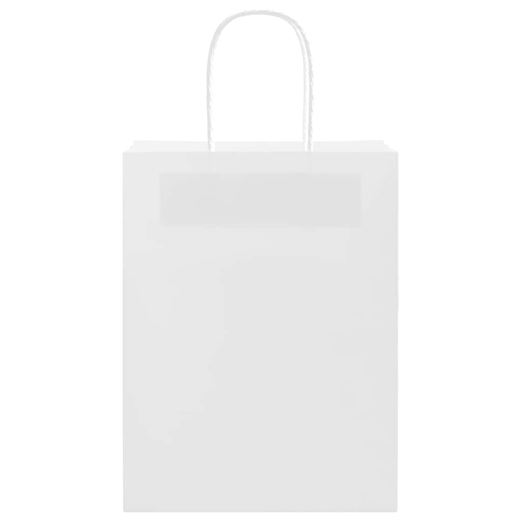 Paper Bags 250 pcs with Handles White 21x11x28 cm