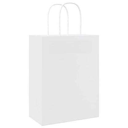 Paper Bags 250 pcs with Handles White 21x11x28 cm