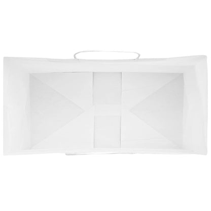 Paper Bags 250 pcs with Handles White 21x11x28 cm