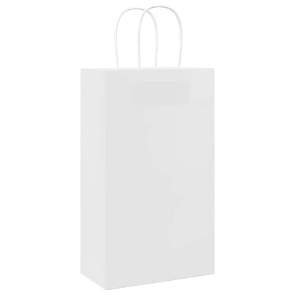 Paper Bags 250 pcs with Handles White 21x11x36 cm