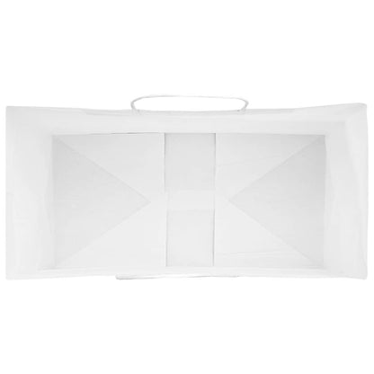 Paper Bags 250 pcs with Handles White 21x11x36 cm