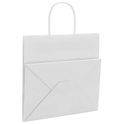 Paper Bags 250 pcs with Handles White 26x17x25 cm