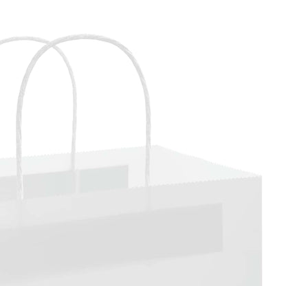 Paper Bags 250 pcs with Handles White 26x17x25 cm