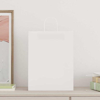 Paper Bags 250 pcs with Handles White 32x12x42 cm