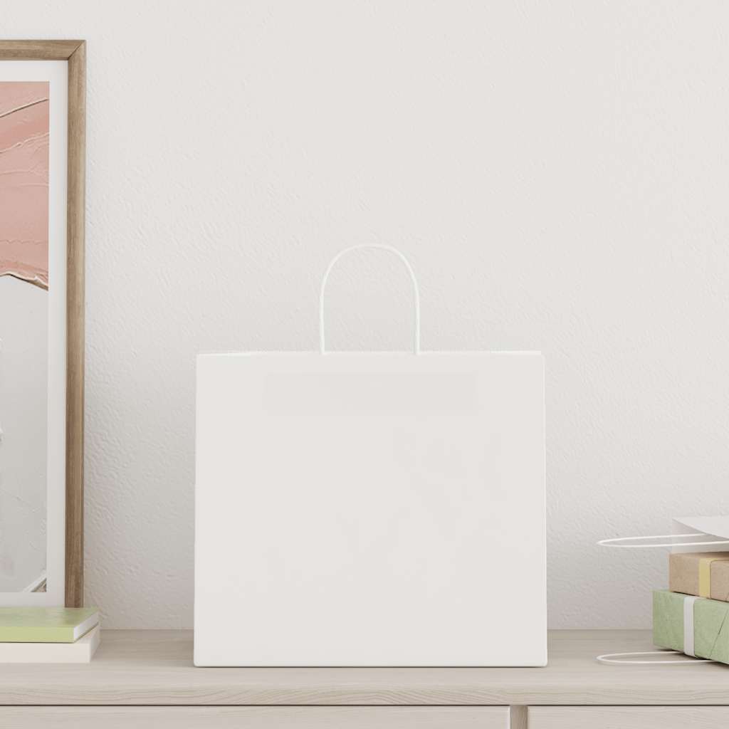 Paper Bags 250 pcs with Handles White 32x22x28 cm