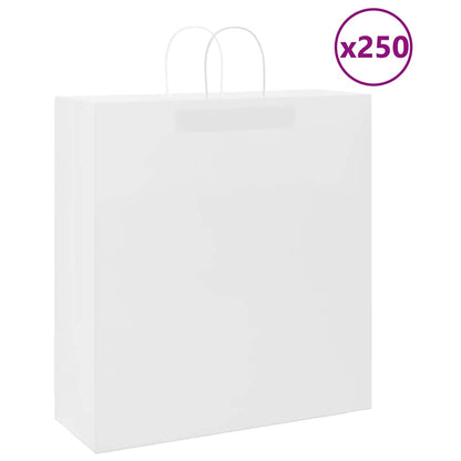 Paper Bags 250 pcs with Handles White 45x17x48 cm