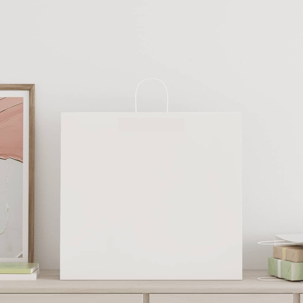 Paper Bags 250 pcs with Handles White 54x15x49 cm