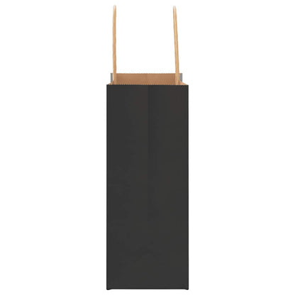 Paper Bags 50 pcs with Handles Black 15x8x21 cm