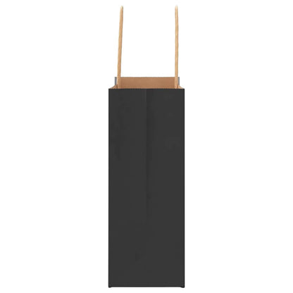 Paper Bags 50 pcs with Handles Black 18x8x22 cm