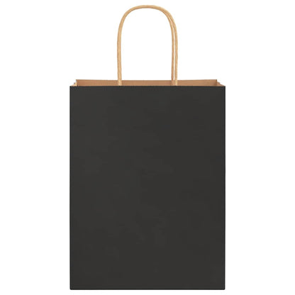 Paper Bags 50 pcs with Handles Black 21x11x28 cm