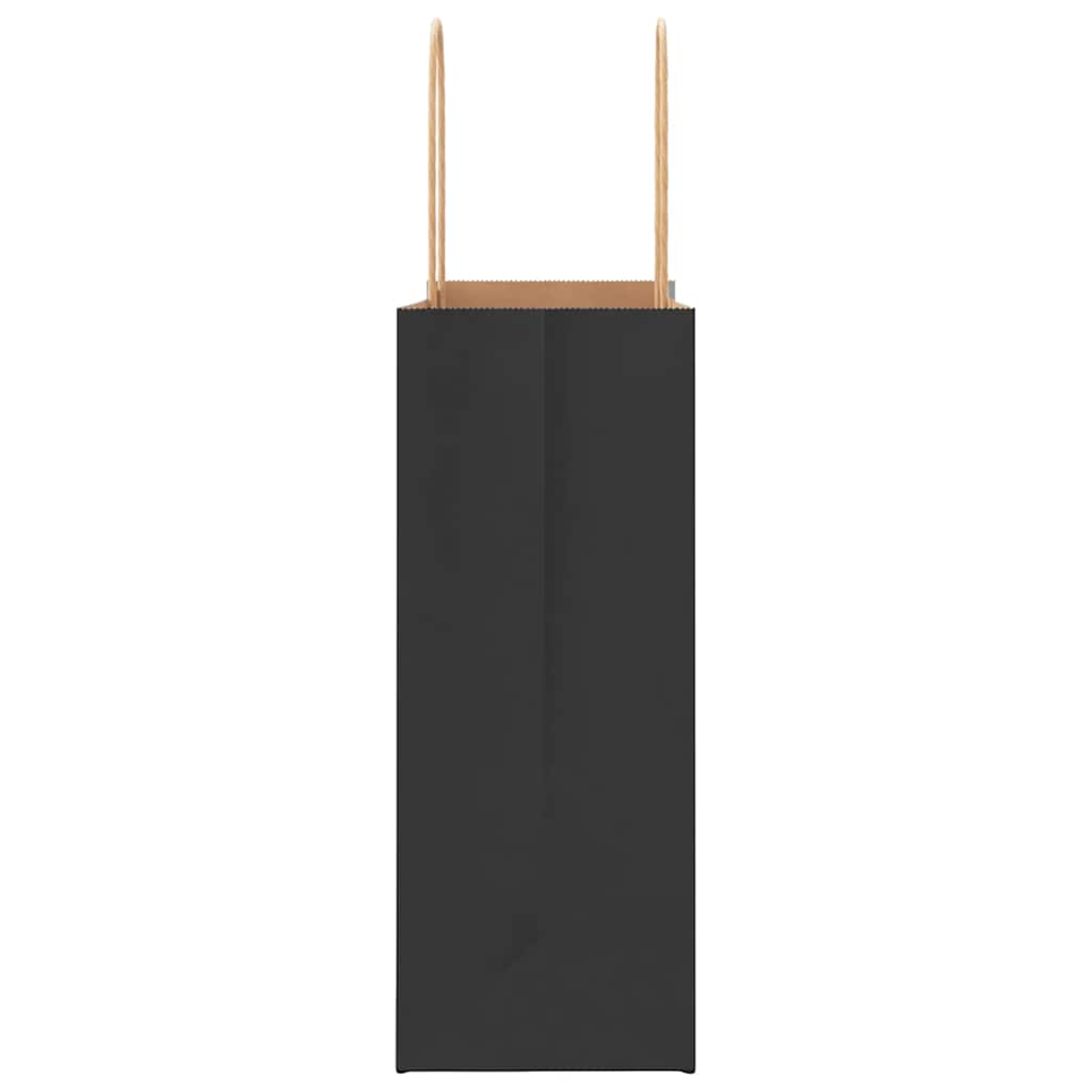 Paper Bags 50 pcs with Handles Black 21x11x28 cm