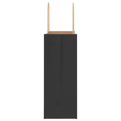 Paper Bags 50 pcs with Handles Black 21x11x28 cm