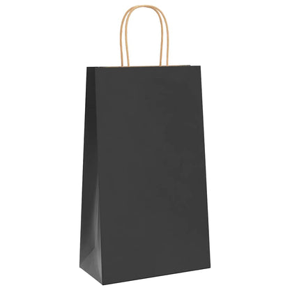 Paper Bags 50 pcs with Handles Black 21x11x36 cm