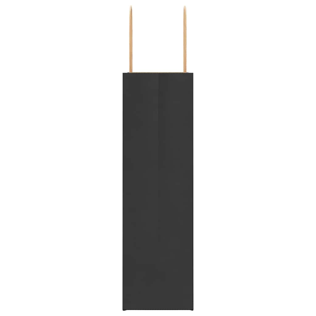 Paper Bags 50 pcs with Handles Black 21x11x36 cm