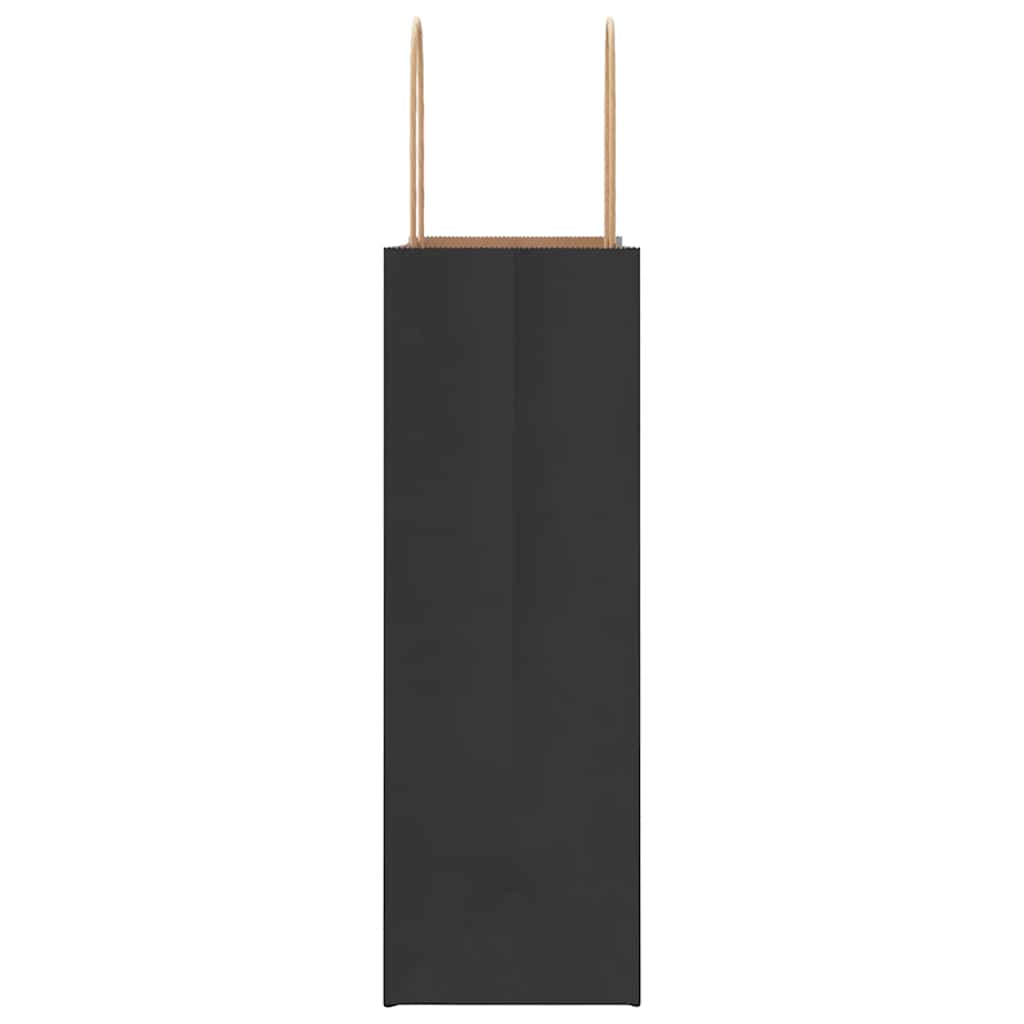 Paper Bags 50 pcs with Handles Black 26x12x35 cm