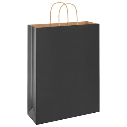 Paper Bags 50 pcs with Handles Black 32x12x42 cm