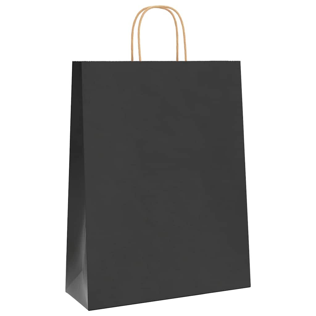 Paper Bags 50 pcs with Handles Black 32x12x42 cm